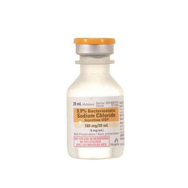 Hospira Bacteriostatic Sodium Chloride 0.9% w/ preservative - 20ml Vial