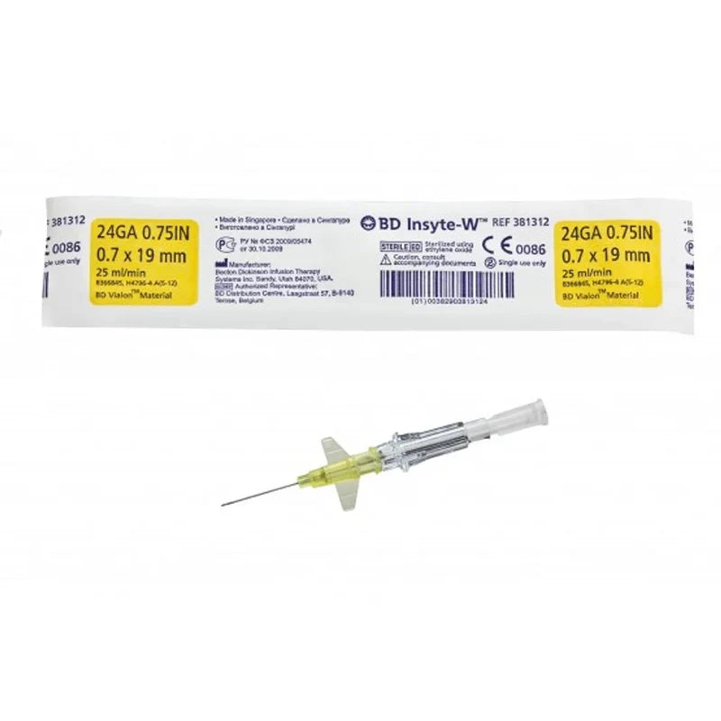 BD Insyte AutoGuard IV Catheter 24G x 0.75" Yellow- Each