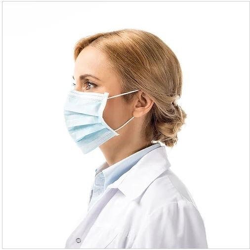 CanadaMasq Adult Procedure Masks Level 3 Earloops Blue – Box of 50