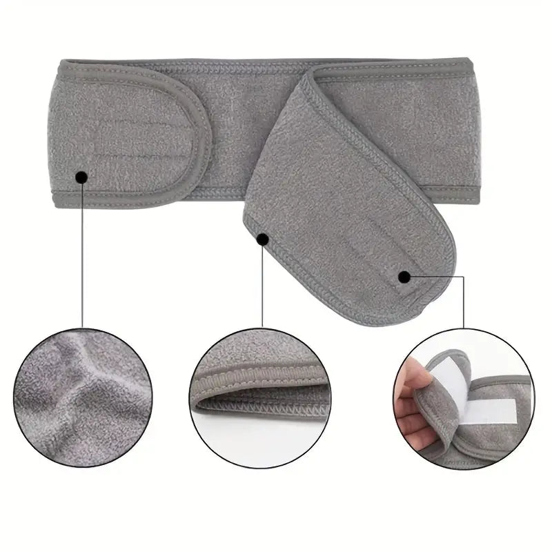 Adjustable Terry Cloth Headband, Grey