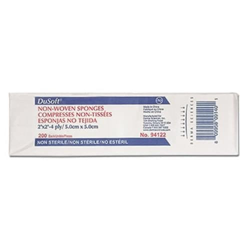 Dusoft Non- Woven, Gauze Sponge, 4-Ply, Non-Sterile 2x2in – Pack of 200