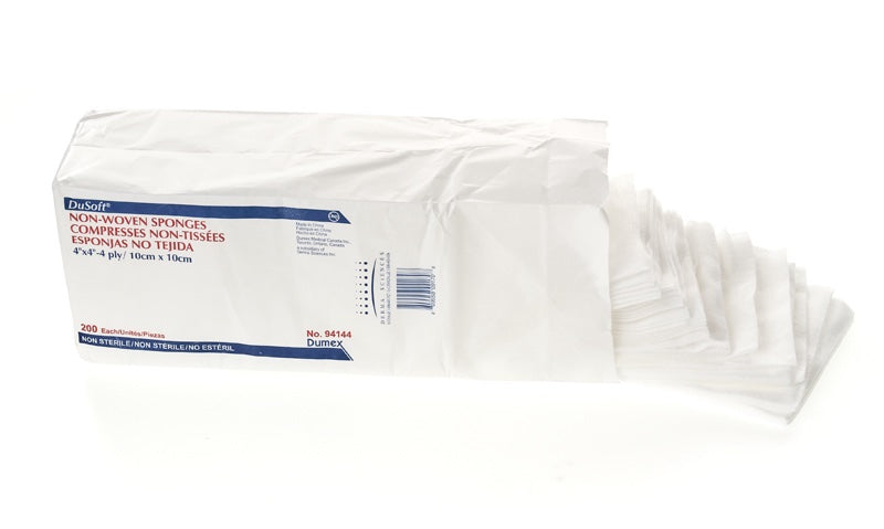 Dusoft Non- Woven, Gauze Sponge, 4-Ply, Non-Sterile 4x4in – Pack of 200