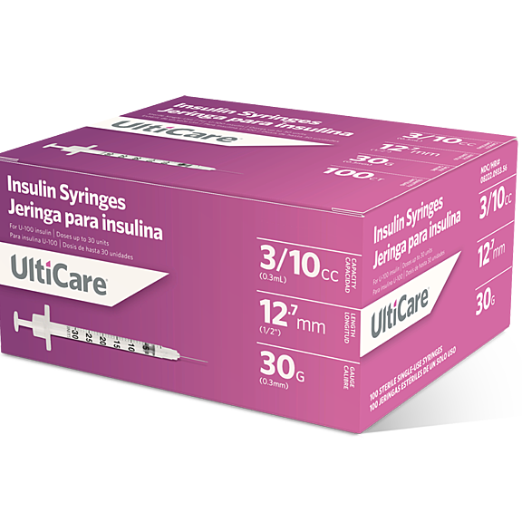 Ulticare Insulin Syringe 30g x 12mm, 0.3ml - Box of 100
