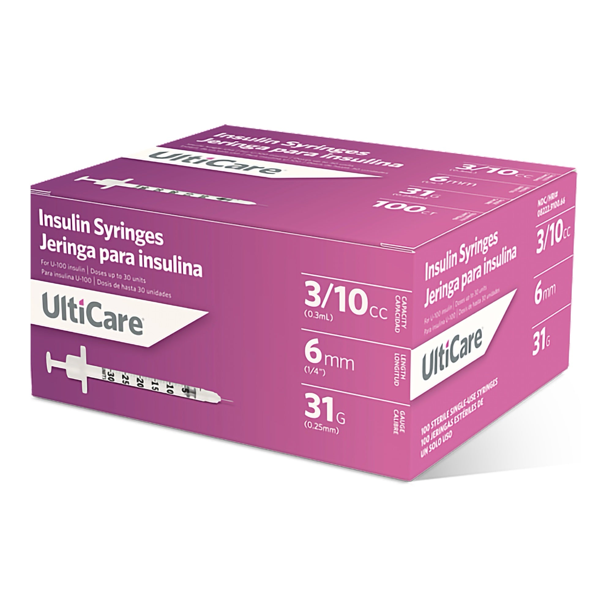 Ulticare Insulin Syringe 31g x 6mm, 0.3ml - Box of 100
