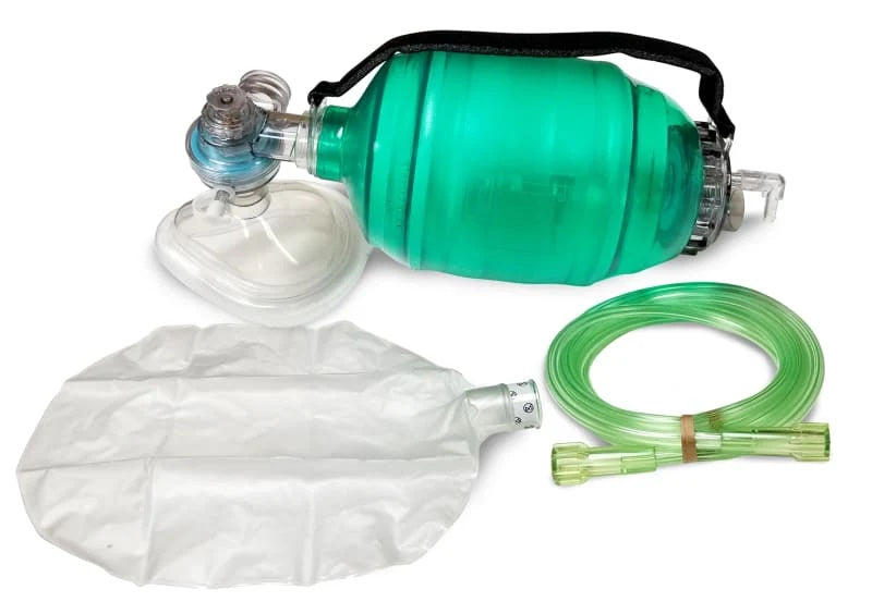 BVM Disposable Resuscitator w/ Handle &amp; Pressure Release -  Adult Size
