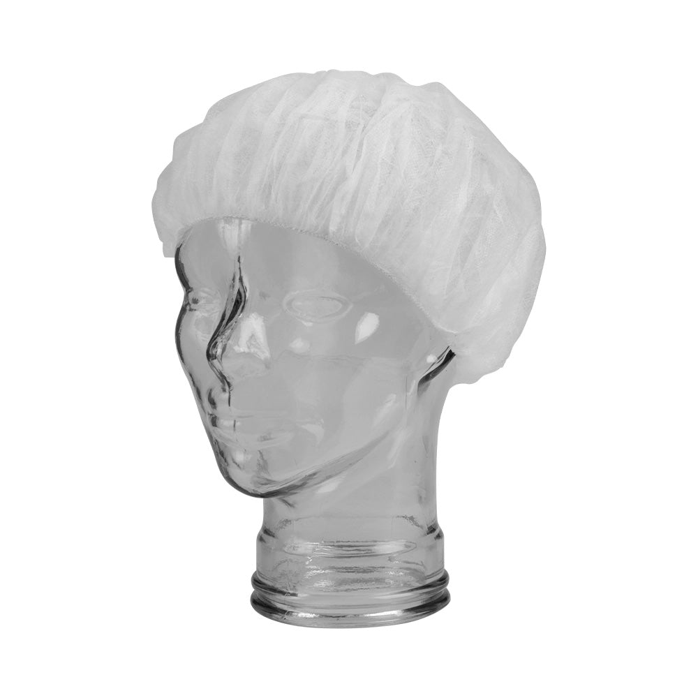 White Bouffant Caps, Medium 19” - Pack of 100