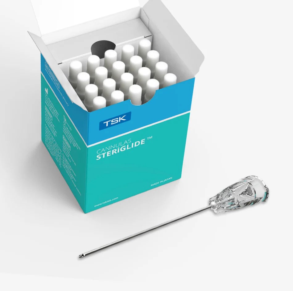 TSK STERiGLIDE Aesthetic Cannula 22G x 38mm (1.5”) - Box of 20