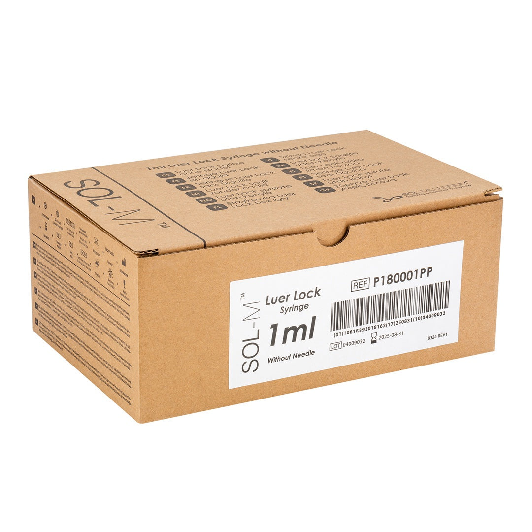 Sol-M Syringe Only Luer-Lock,            1ml - Box of 100