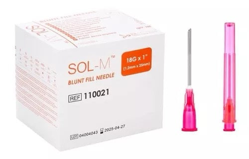Sol-M Blunt Fill Needle,  18G x 1” - Box of 100