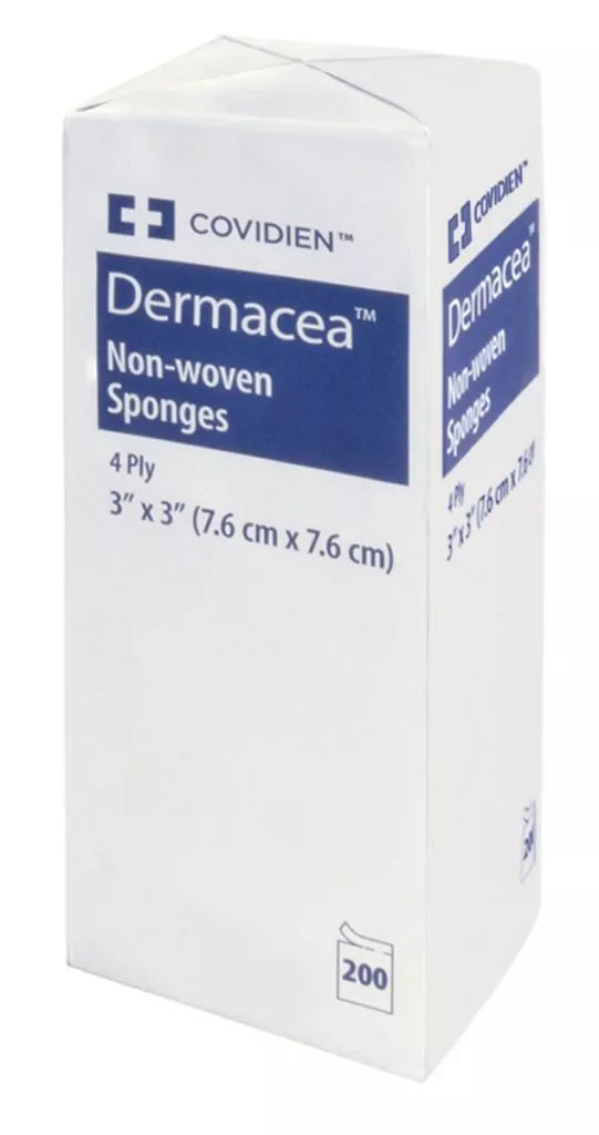 Dermacea Non-Woven, Gauze Sponge, 4-Ply, Non-Sterile 3x3in - Pack of 200