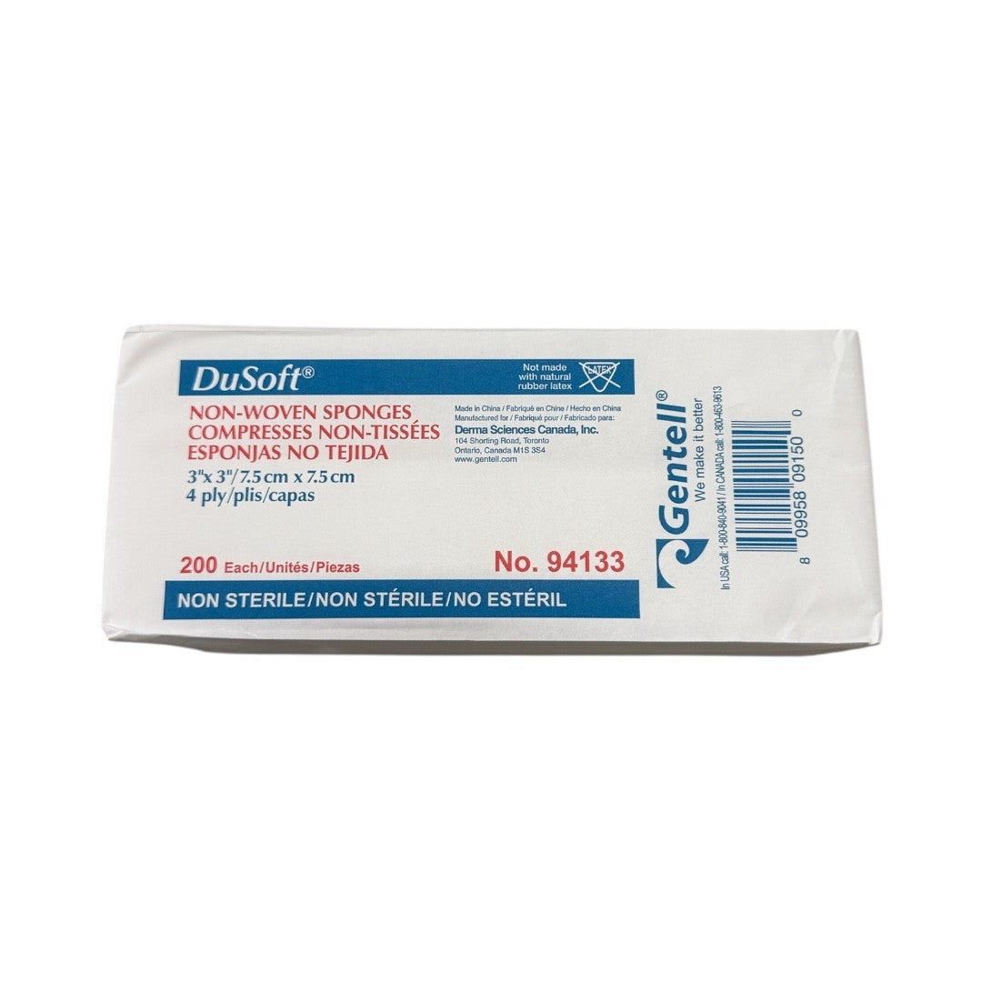 Dusoft Non- Woven, Gauze Sponge, 4-Ply, Non-Sterile 3x3in – Pack of 20