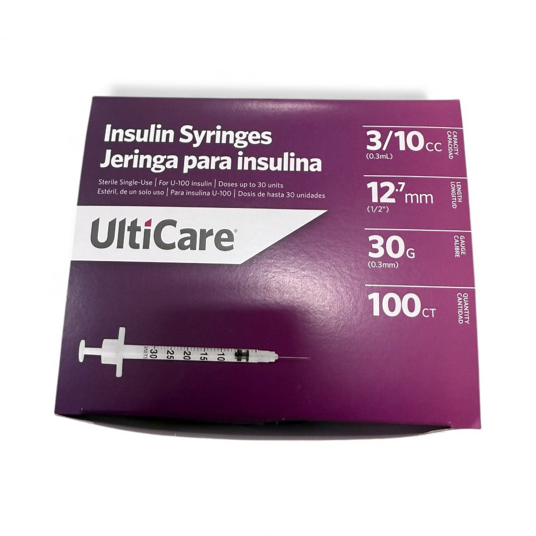 Ulticare Insulin Syringe 30g x 12mm, 0.3ml - Box of 100