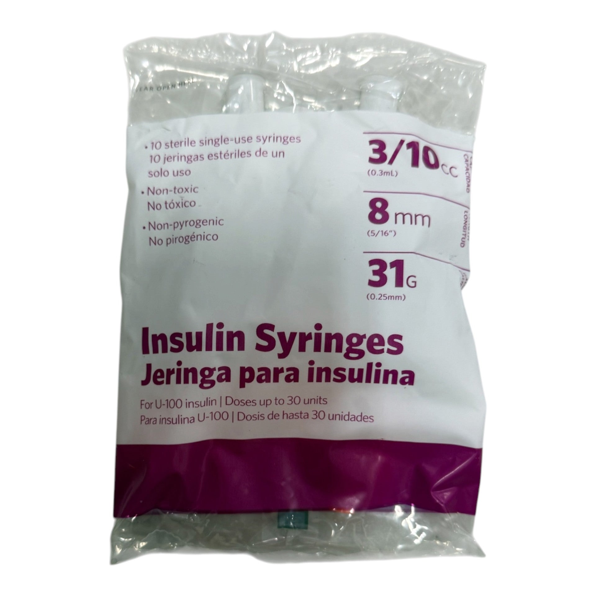 Ulticare Insulin Syringe 31g x 8mm, 0.3ml, 10/Bag - Each